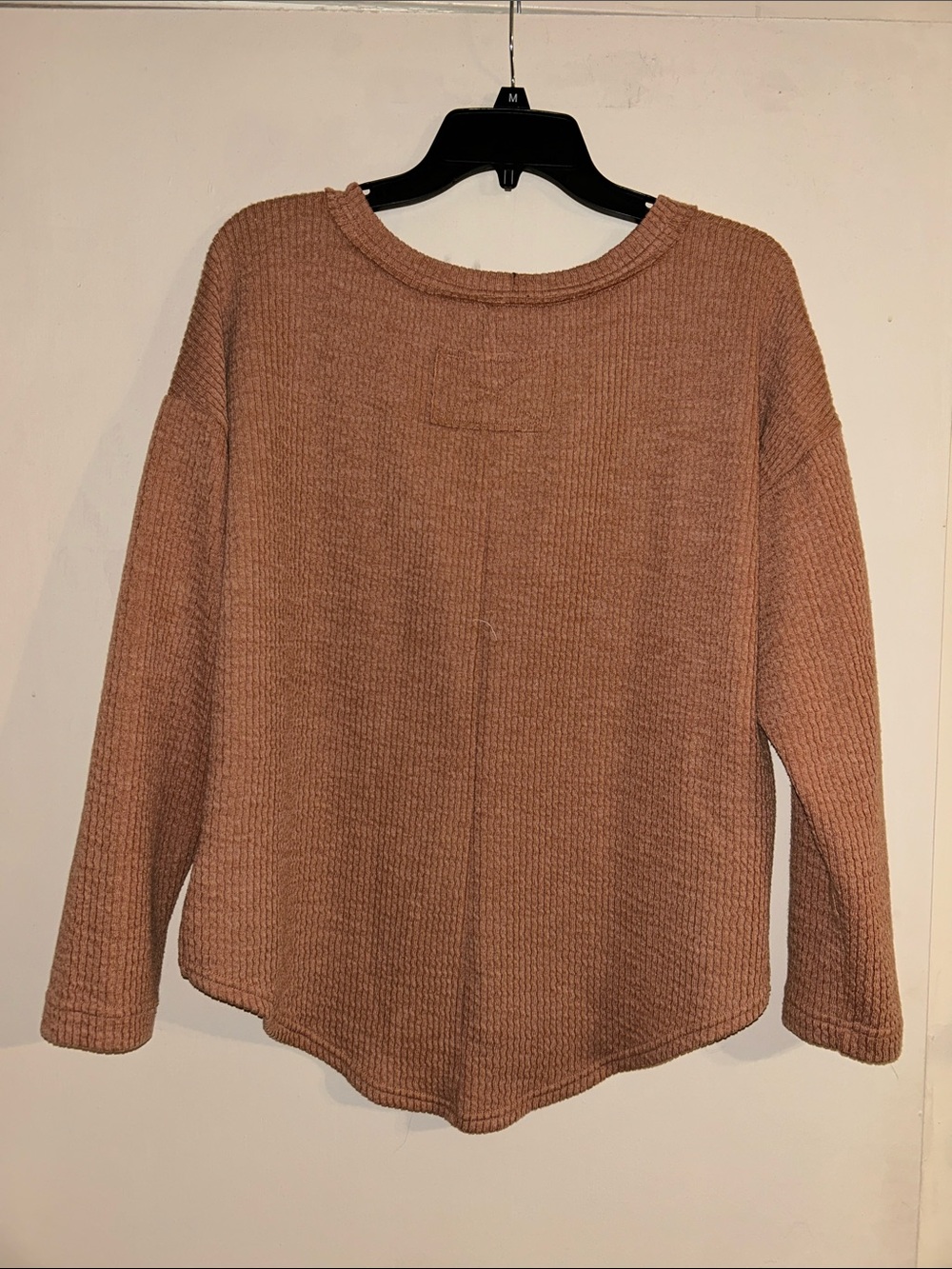 Blu Pepper Waffle Knit Henley Long Sleeve Top - Picture 3 of 3